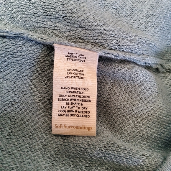 Soft Surroundings Aida Tunic Pullover Sweater Top Blue M - Picture 8 of 10